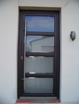 Porte d’entrée mixte bois/alu avec bâton de maréchal